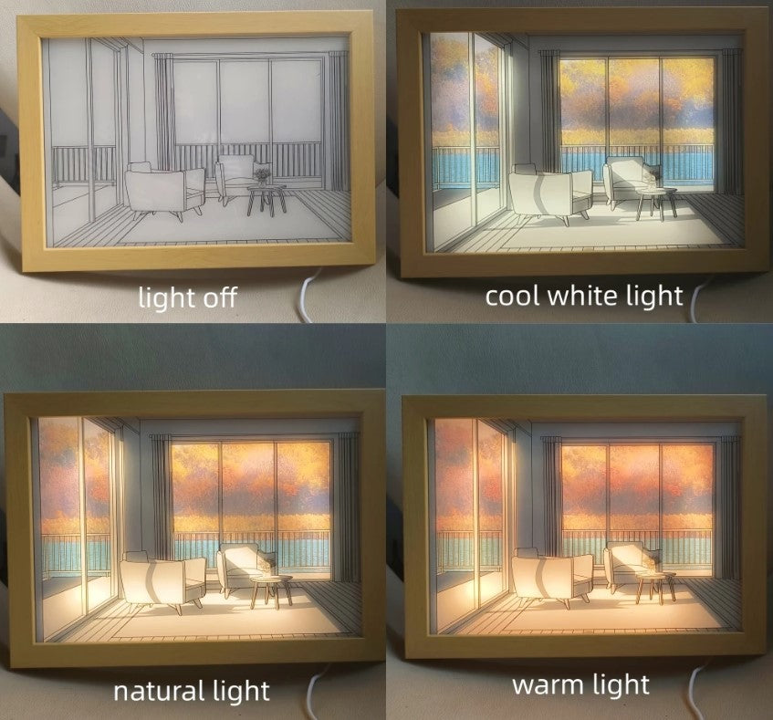 Cuadro pintura de luz Led enchufe USB