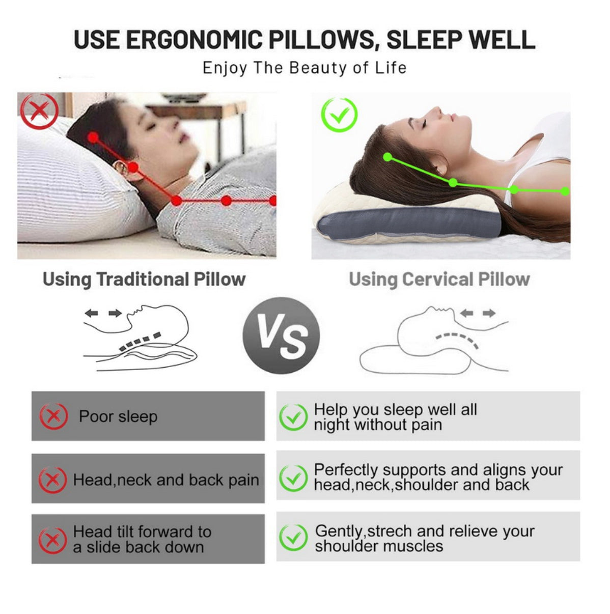 🐑CerviCare® Almohada Ortopedica Para La Cervical😴💭🐑