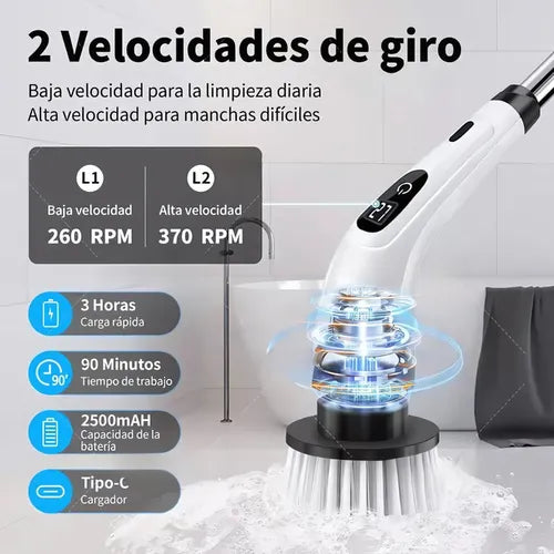 🔌🌊 Cepillo Multiusos 9 en 1 🌟 🏠💪