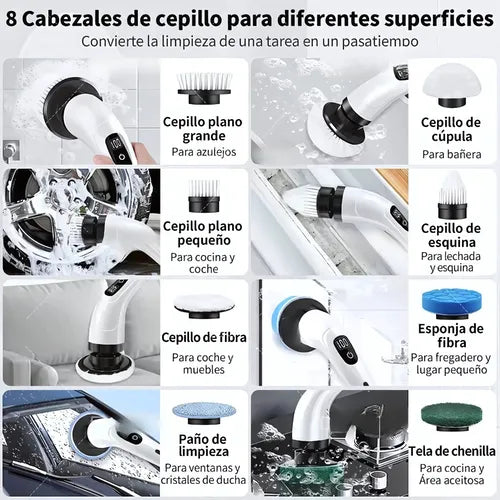 🔌🌊 Cepillo Multiusos 9 en 1 🌟 🏠💪