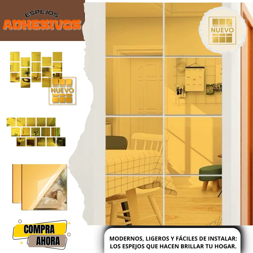 ESPEJOS DECORATIVOS CUADRADOS💎 El Secreto de los Ambientes Modernos y Sofisticados🪞