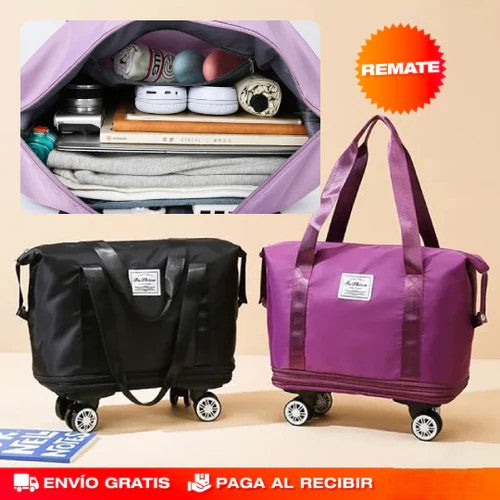 Bolso Expandible 3 niveles ✨ Expan MAX ✈️ (Incluye 4 ruedas removibles)