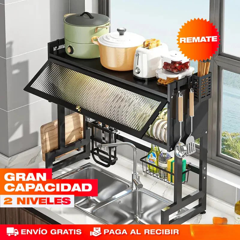 DryBox™ - ORGANIZADOR ESCURRIDOR DE PLATOS GRANDE 2 NIVELES