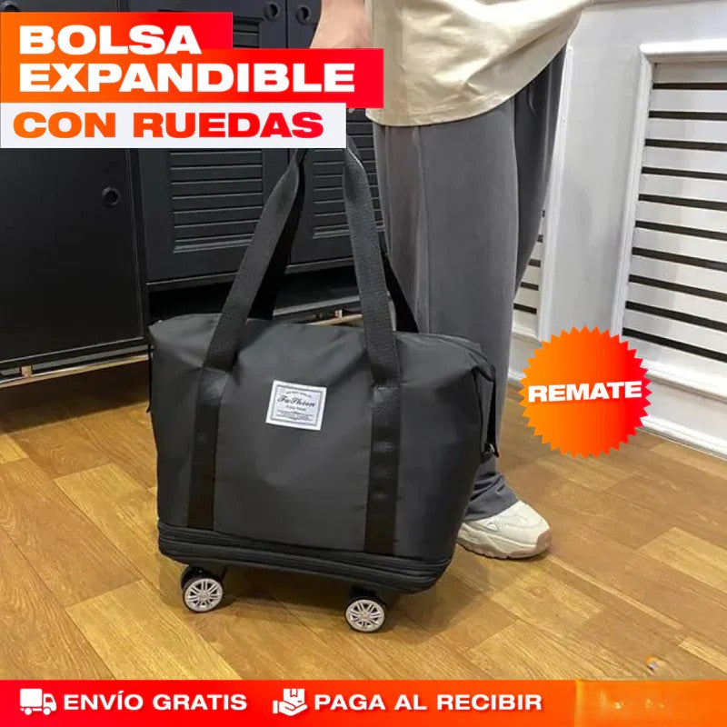 Bolso Expandible 3 niveles ✨ Expan MAX ✈️ (Incluye 4 ruedas removibles)