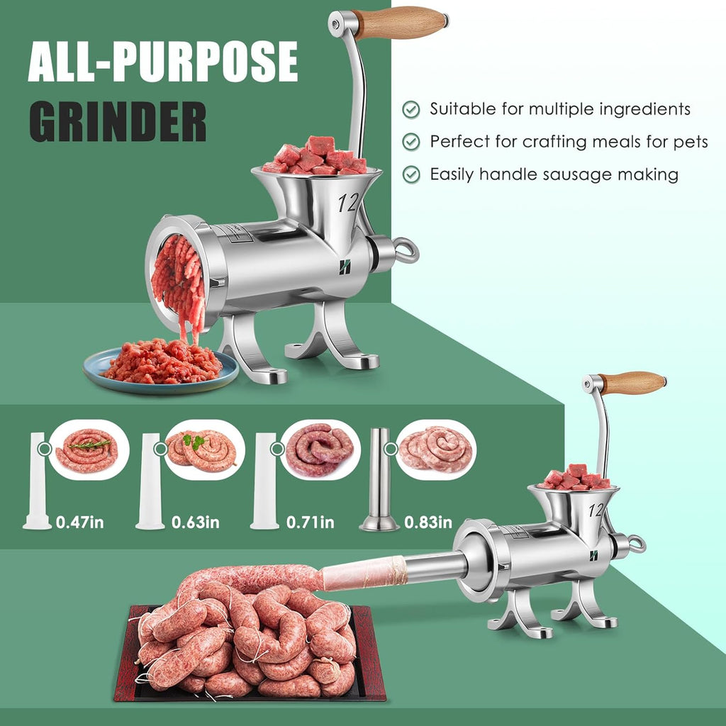Molino de Carne Manual de Acero Inoxidable – Calidad Profesional que Dura Toda la Vida 💎🔩