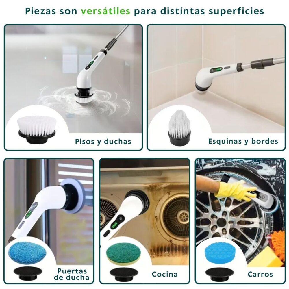 🔌🌊 Cepillo Multiusos 9 en 1 🌟 🏠💪