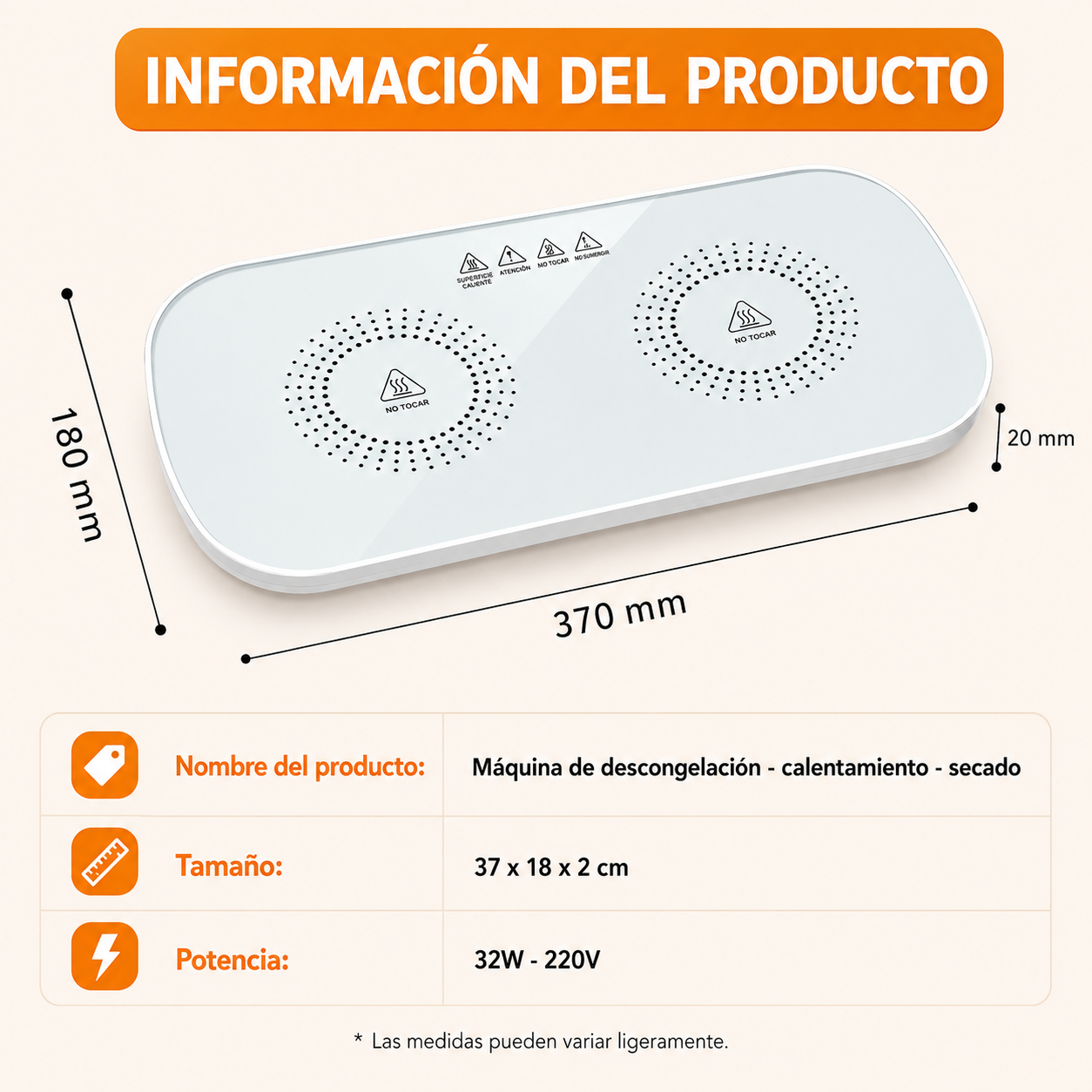🔥🍽️ Placa Calefactora Eléctrica para Servir ♨️✨