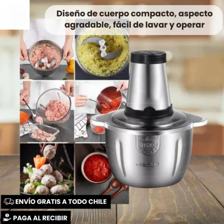 👩🏻‍🍳MoliChef™ - Molino Picadora Eléctrico de 2 Litros en Acero Inoxidable💪