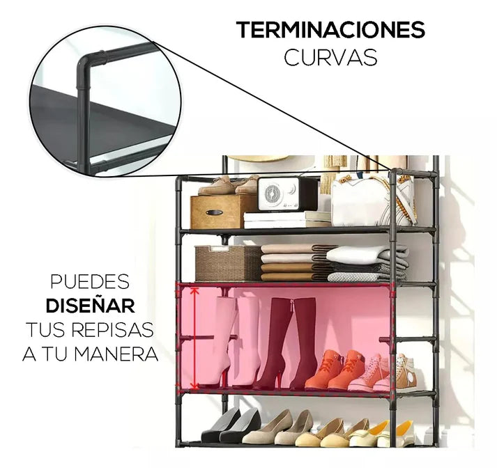 ORGANIZADOR DE ZAPATOS 5 NIVELES Y PERCHERO