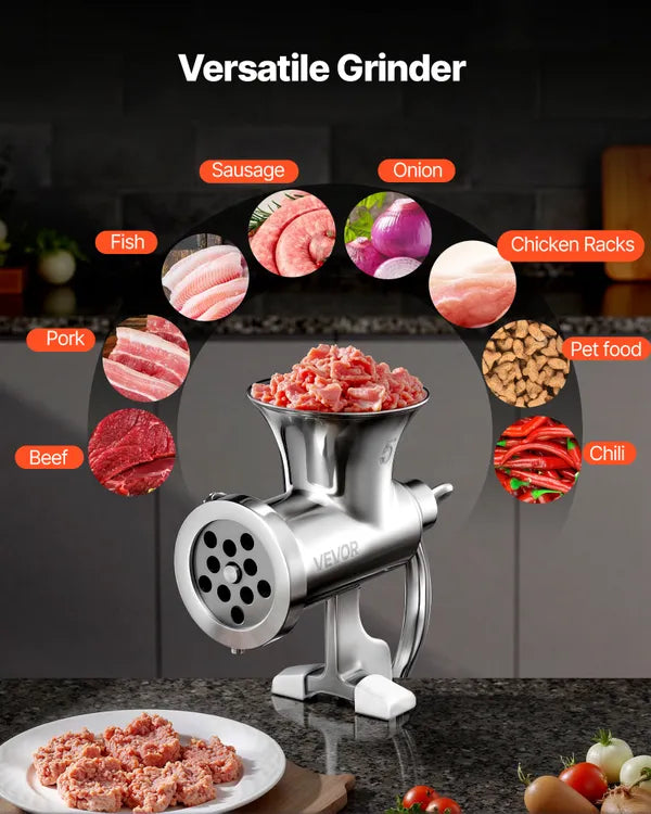 Molino de Carne Manual de Acero Inoxidable – Calidad Profesional que Dura Toda la Vida 💎🔩